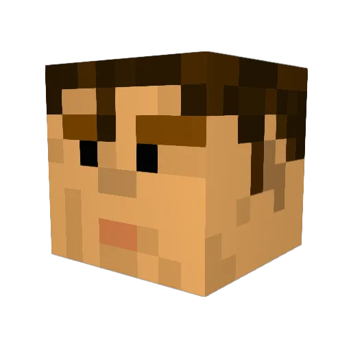 NaughtyBits Minecraft avatar head, 3D render