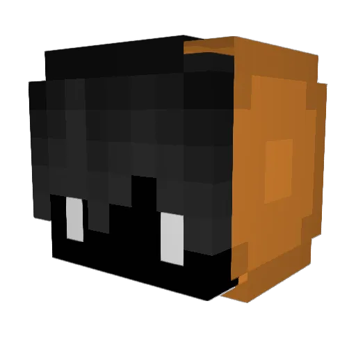 NaughtyBomb Minecraft avatar head, 3D render