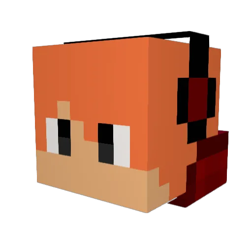 NaughtyGinger Minecraft avatar head, 3D render