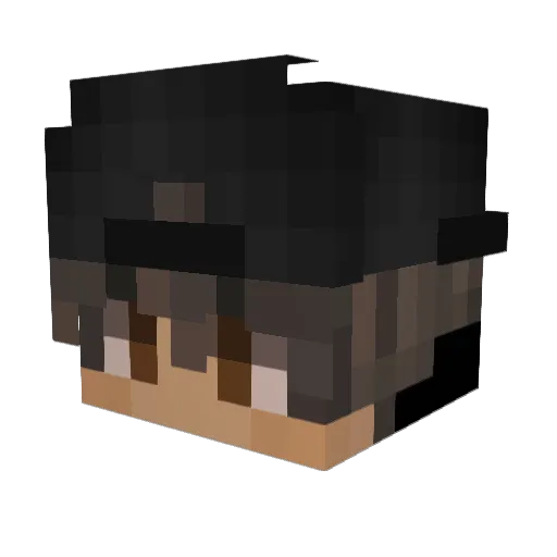 NaughtyNero Minecraft avatar head, 3D render