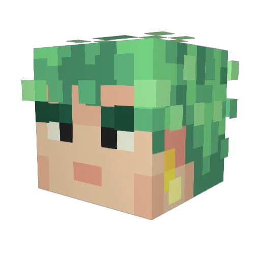NaughtyTouche Minecraft avatar head, 3D render