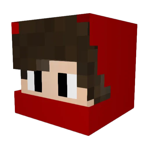 Nautax Minecraft avatar head, 3D render