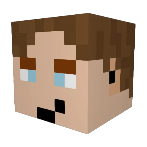 Nave7002 Minecraft avatar head, 3D render