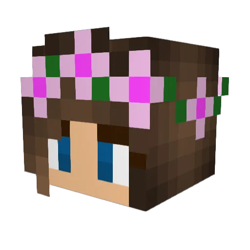 Navena Minecraft avatar head, 3D render