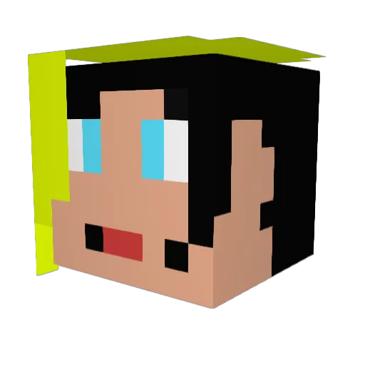Navetise Minecraft avatar head, 3D render