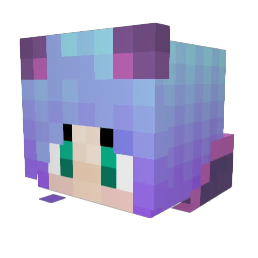 Navoa Minecraft avatar head, 3D render
