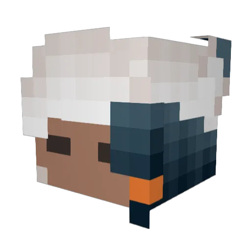 NavyMoon Minecraft avatar head, 3D render