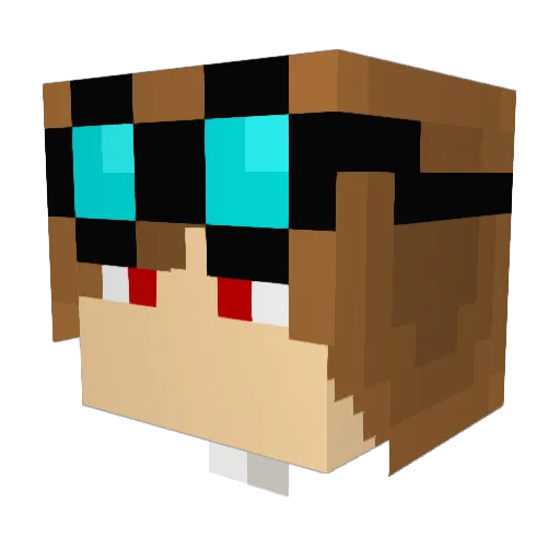 Navybog Minecraft avatar head, 3D render
