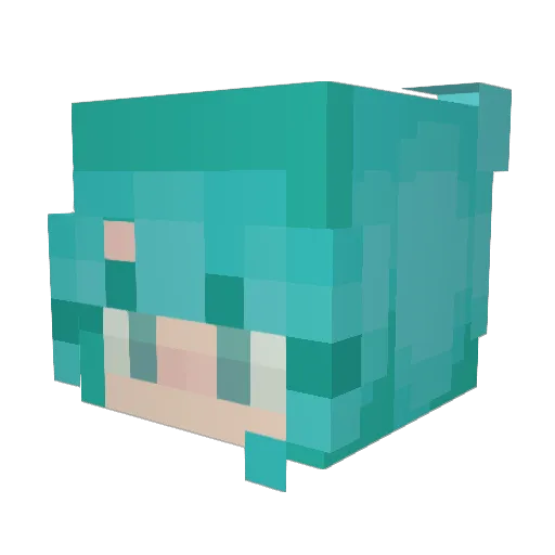 Navystarite Minecraft avatar head, 3D render