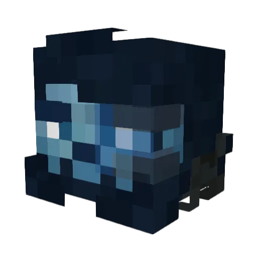 Navywulf Minecraft avatar head, 3D render