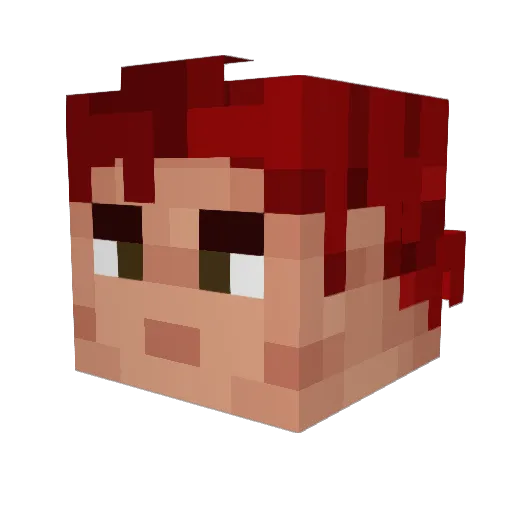 Navzir Minecraft avatar head, 3D render