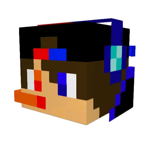 Nawbie Minecraft avatar head, 3D render