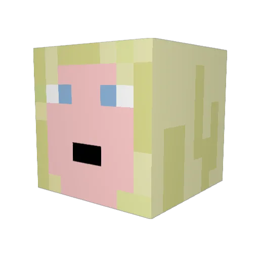 Nawiel Minecraft avatar head, 3D render
