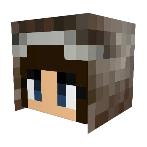 Nawruto Minecraft avatar head, 3D render