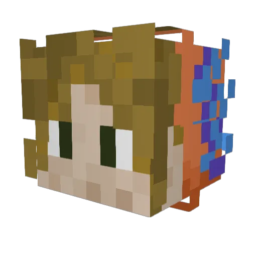 Nax_Red Minecraft avatar head, 3D render