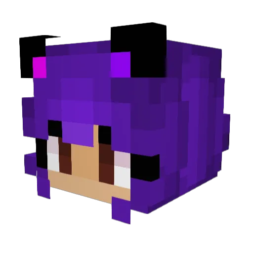 Nayaria Minecraft avatar head, 3D render