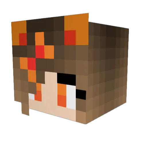 NayokoChan Minecraft avatar head, 3D render