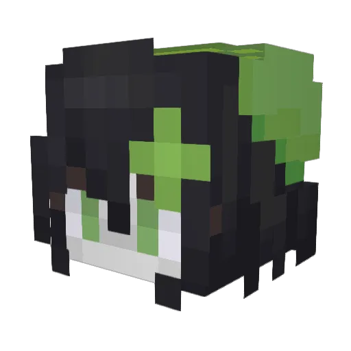 Nayoliya Minecraft avatar head, 3D render