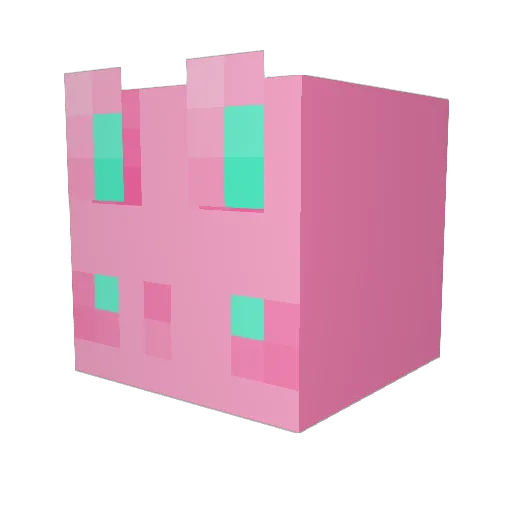 Nayom Minecraft avatar head, 3D render
