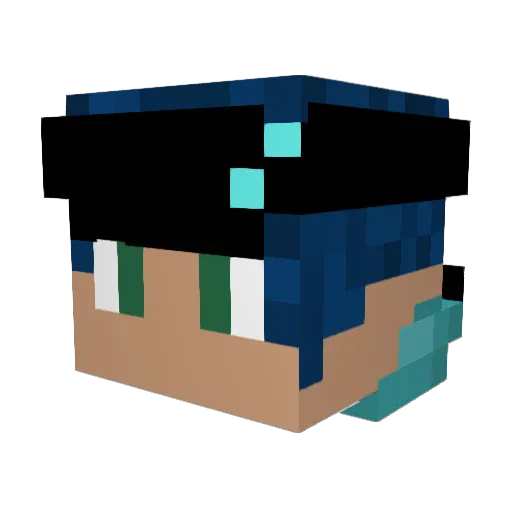 Nayythin Minecraft avatar head, 3D render