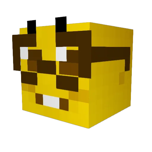 Nazaaa_ Minecraft avatar head, 3D render