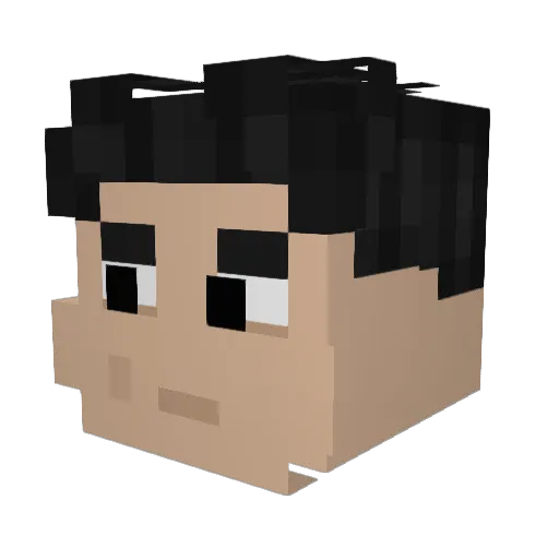 Nazbol Minecraft avatar head, 3D render