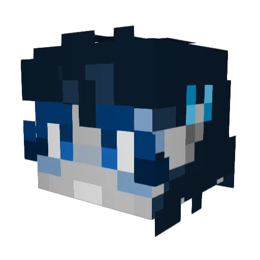 Nazkom Minecraft avatar head, 3D render