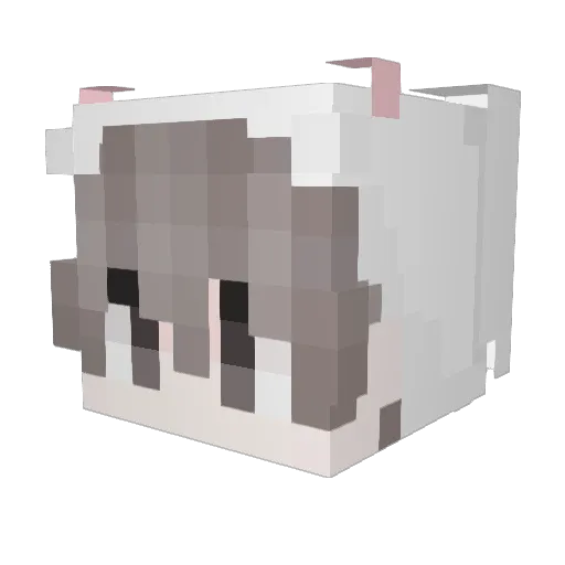 Nazohime Minecraft avatar head, 3D render