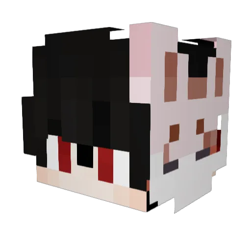 Nazumitsune Minecraft avatar head, 3D render