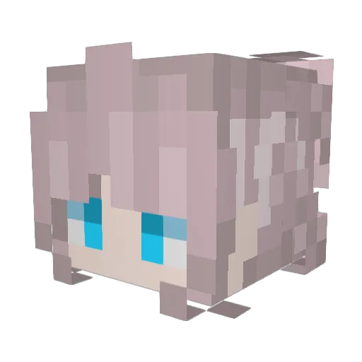 Nazutski Minecraft avatar head, 3D render
