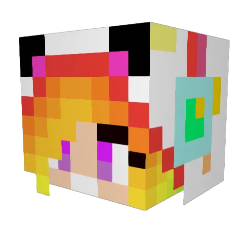 Nbetray Minecraft avatar head, 3D render
