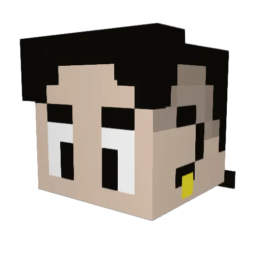 Nboom Minecraft avatar head, 3D render