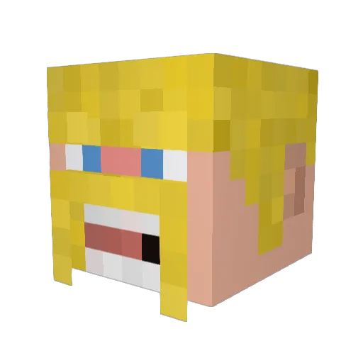 NdeBarbaro Minecraft avatar head, 3D render