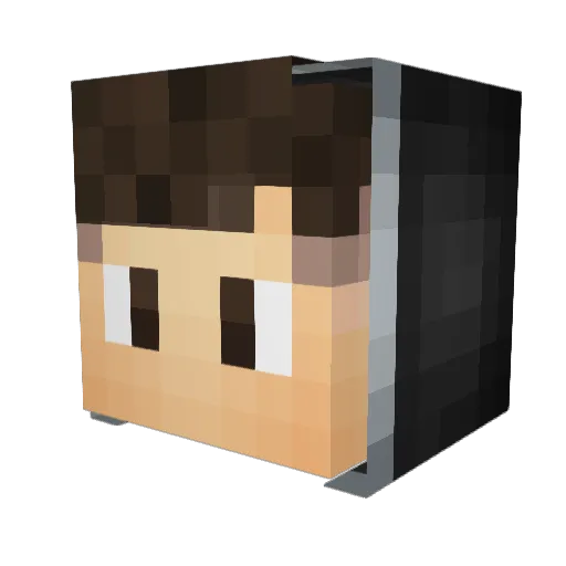 NeKoKuro_001 Minecraft avatar head, 3D render