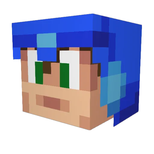 NeNeBoy Minecraft avatar head, 3D render