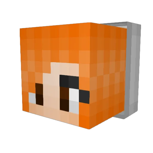 NeNeCJ Minecraft avatar head, 3D render