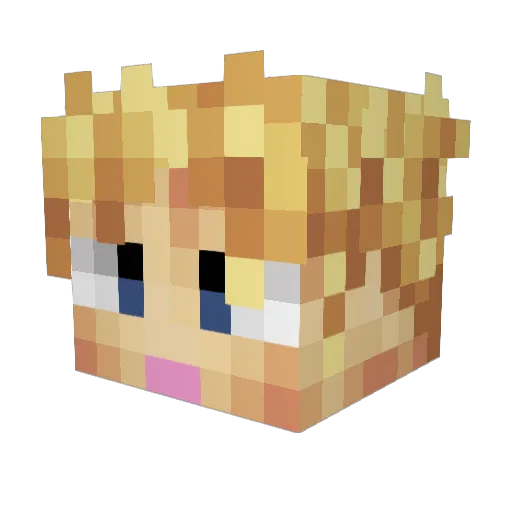 NeRo_12 Minecraft avatar head, 3D render