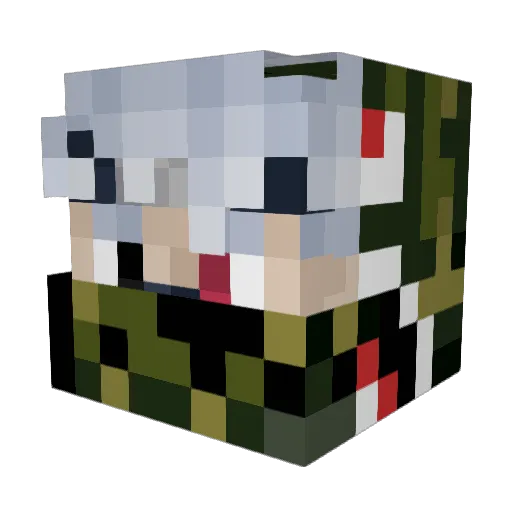 NeZiix_Fire Minecraft avatar head, 3D render