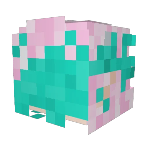 Ne_ICARUS Minecraft avatar head, 3D render