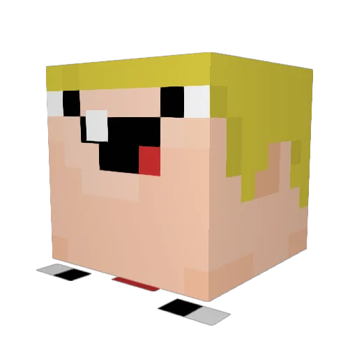 Ne_Loo2 Minecraft avatar head, 3D render