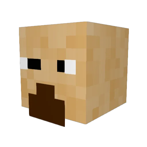 Neal Minecraft avatar head, 3D render
