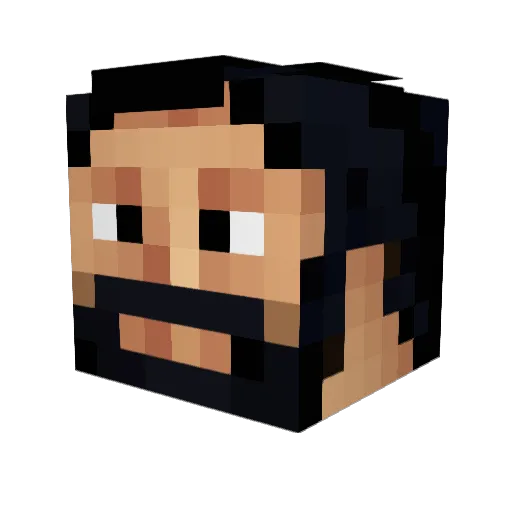 Nealith Minecraft avatar head, 3D render