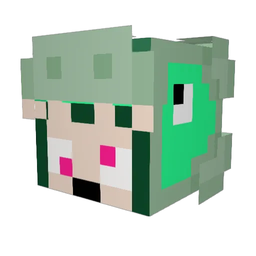 Neanderlily Minecraft avatar head, 3D render