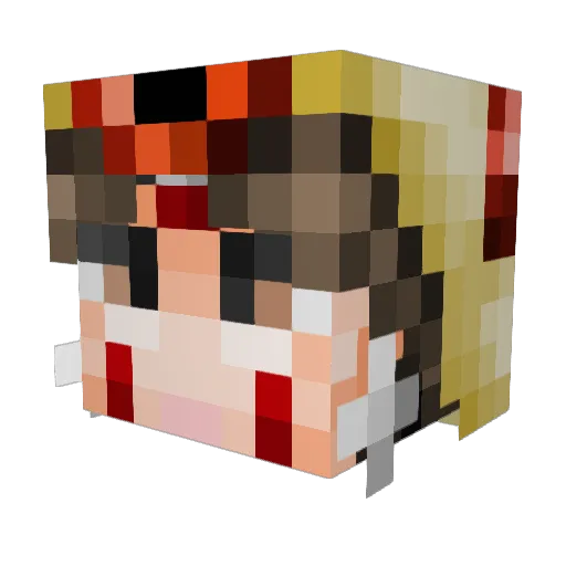Neanderton Minecraft avatar head, 3D render