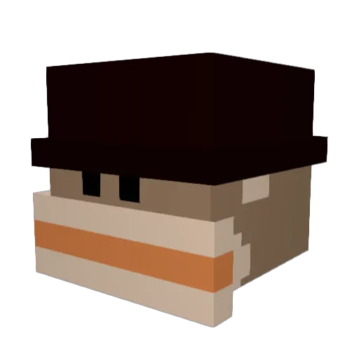 Nebaxy Minecraft avatar head, 3D render