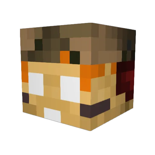 Nebunax Minecraft avatar head, 3D render