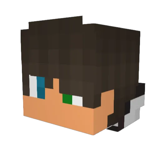 Nebzay Minecraft avatar head, 3D render