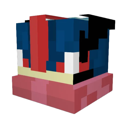 Nechri1 Minecraft avatar head, 3D render