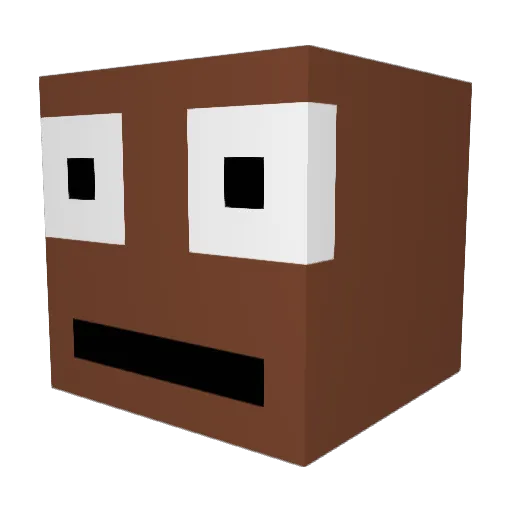 Neck_Furries Minecraft avatar head, 3D render