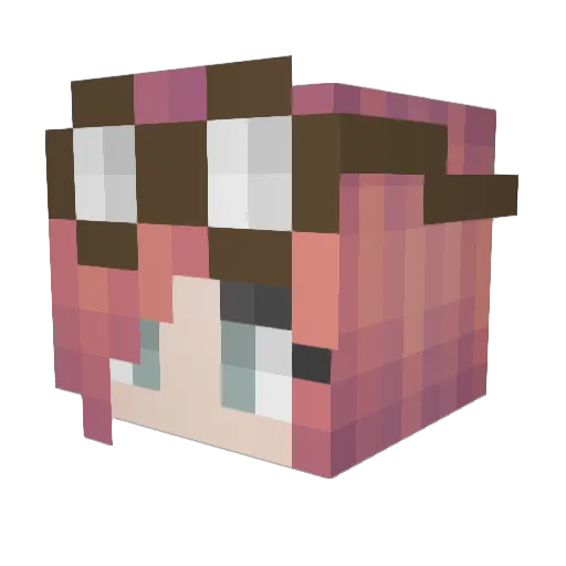 NecoArk Minecraft avatar head, 3D render